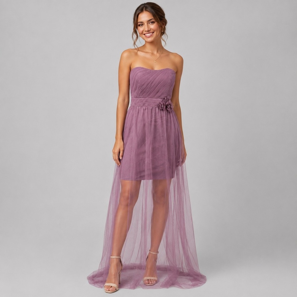 ALFRED ANGELO Modern Vintage Wisteria Bridesmaid Dress Size 6 Strapless Gown NWT